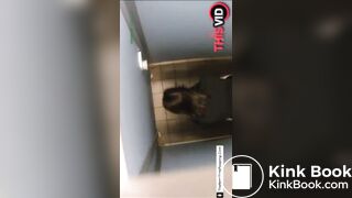 Girl pooping in public restroom - video 2