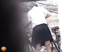 Schoolgirl shits her pants on the way home