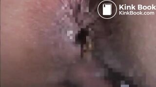 Japanese beauty shits and give a scat blowjob