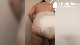 Huge enema diaper mess