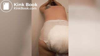 Huge enema diaper mess