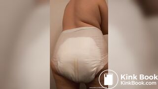 Huge enema diaper mess