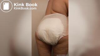 Huge enema diaper mess