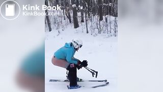 snowy poop on ski
