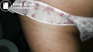 Wear a white flower pattern panty and ready to cover pink one on top
