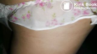 Wear a white flower pattern panty and ready to cover pink one on top
