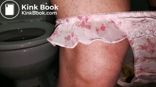Wear a white flower pattern panty and ready to cover pink one on top