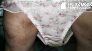Wear a white flower pattern panty and ready to cover pink one on top