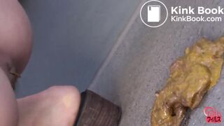 Cute girl take diarrhea