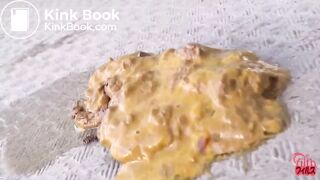 Cute girl take diarrhea