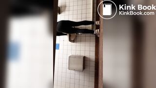 Girl pooping in public toilet - video 5