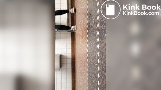 Girl pooping in public toilet - video 5