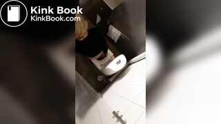 Girl pooping in public toilet - video 5