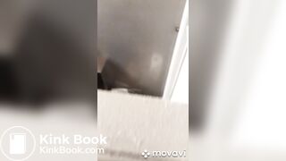 Girl pooping in public restroom