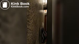 Cute girl shitting in public restroom