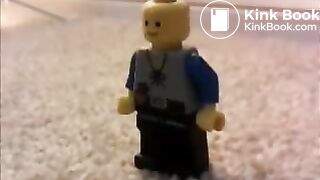 Giantess - girl shitting on lego figure in diaper