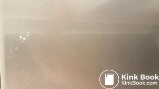 Spy on woman with diarrhea in public bathroom