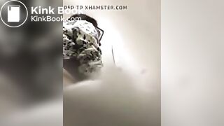 Milf caught having urgent poop