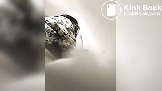 Milf caught having urgent poop