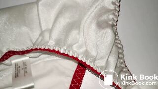 A LOVELY JAPAN WHITE RED STRAWBERRY PANTY WHEN WAS NEW AND CLEANING.