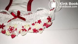 A LOVELY JAPAN WHITE RED STRAWBERRY PANTY WHEN WAS NEW AND CLEANING.