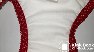 A LOVELY JAPAN WHITE RED STRAWBERRY PANTY WHEN WAS NEW AND CLEANING.