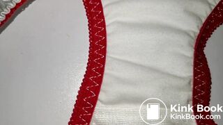 A LOVELY JAPAN WHITE RED STRAWBERRY PANTY WHEN WAS NEW AND CLEANING.