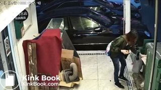 Cute Taiwanese Girl Caught Shitting on Sidewalk while Eating Ice cream