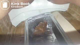Huge turd into plastic container