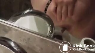 Hotel girl poops in sink