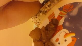 Sexy milf shitting big pile of SHIT