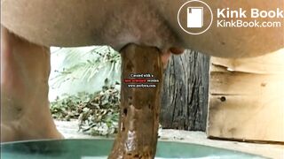 She pooping on a plate