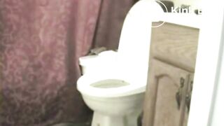 Darby has diarrhea in toilet