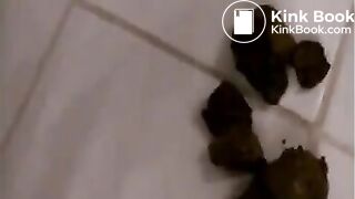 Hot girl pooping a huge turd