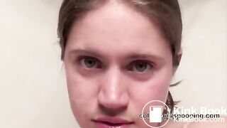 Marion pooping in toilet