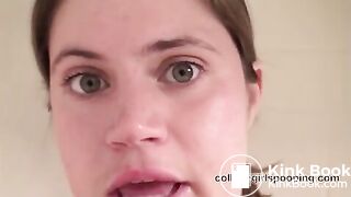 Marion pooping in toilet