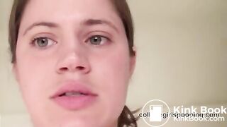 Marion pooping in toilet