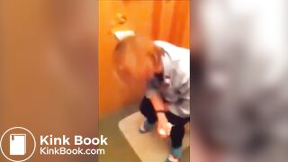 Pretty girl farts and poops on bog