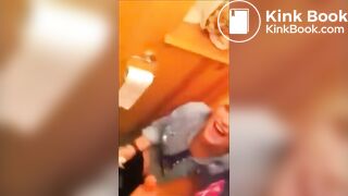 Pretty girl farts and poops on bog