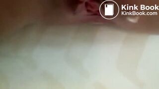 Girl shits huge turd in bathtub