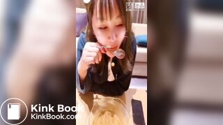 chinese girl eat shit with noodles part2