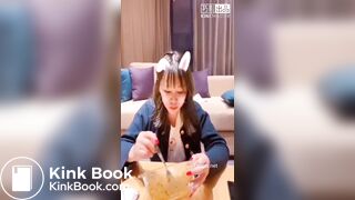 chinese girl eat shit with noodles part2