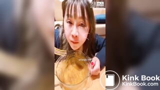 chinese girl eat shit with noodles part2