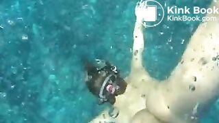 Two Japanese Lesbians Pooping Under The Water