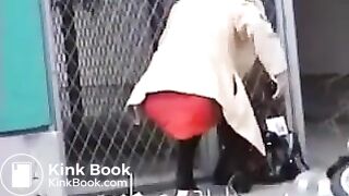 outdoors shitting unusual cleaning 042 (girl piss and enormous pile of shit