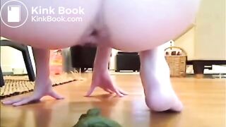 adorable and sexy naked brunette pooped