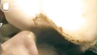 Luckiest ugly pig eating shit from his partner's ass (1/3)