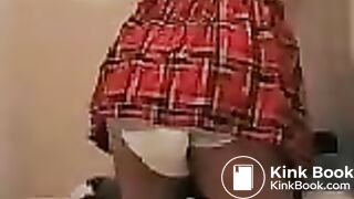 Girl Pooping in Disposable Diaper