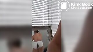 Woman pooping panties