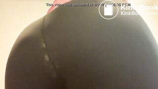 Amateur girl leggings poop